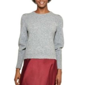 A NEW DAY Grey Long Puff Sleeve Knit Pullover Sweater NWT Size XXL